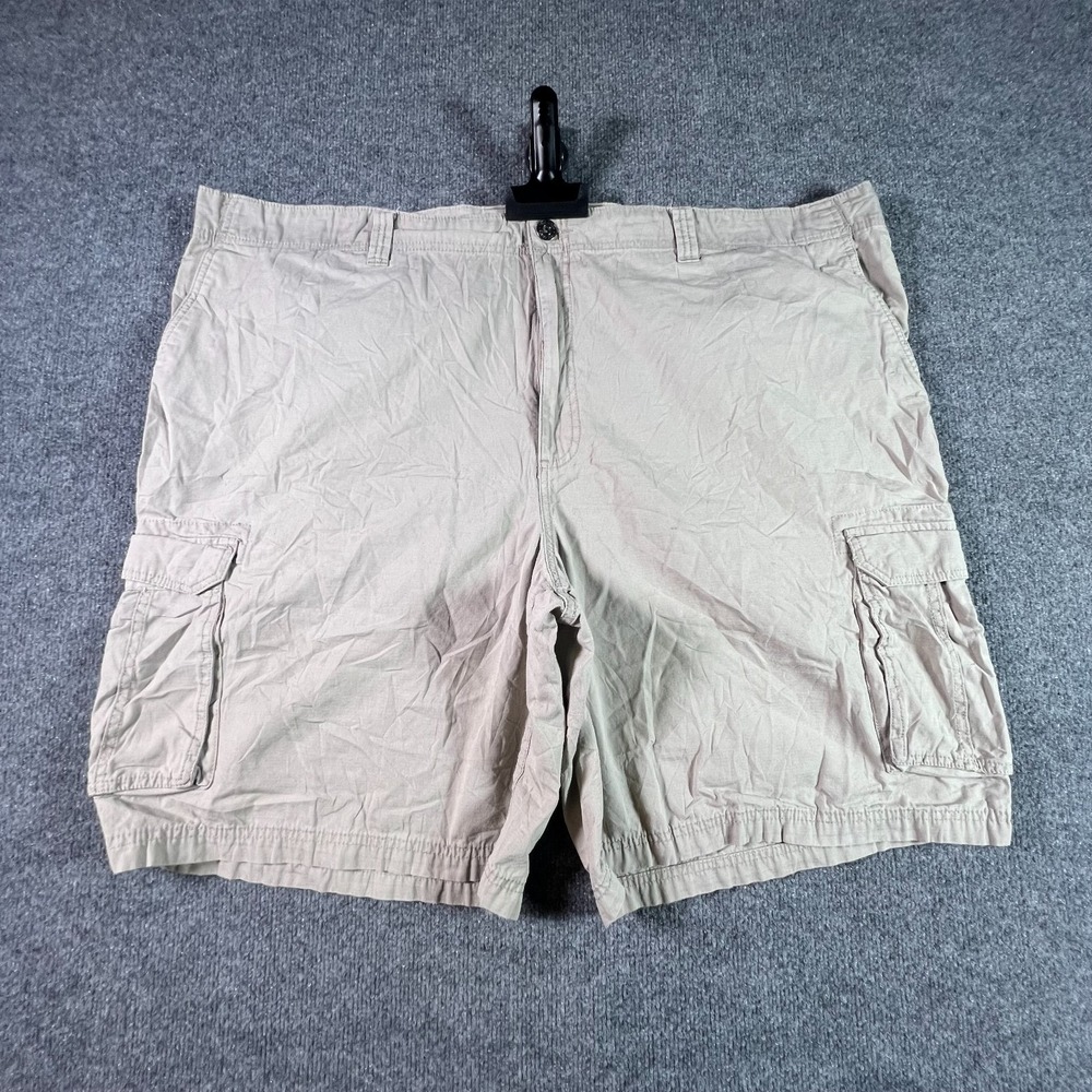 True Nation Cargo Shorts Men's 52 Beige Ripstop Workwear Travel Utility Summer